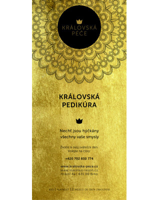 Dárkový poukaz - SALON - KRÁLOVSKÁ PEDIKÚRA S LAKOVÁNÍM
