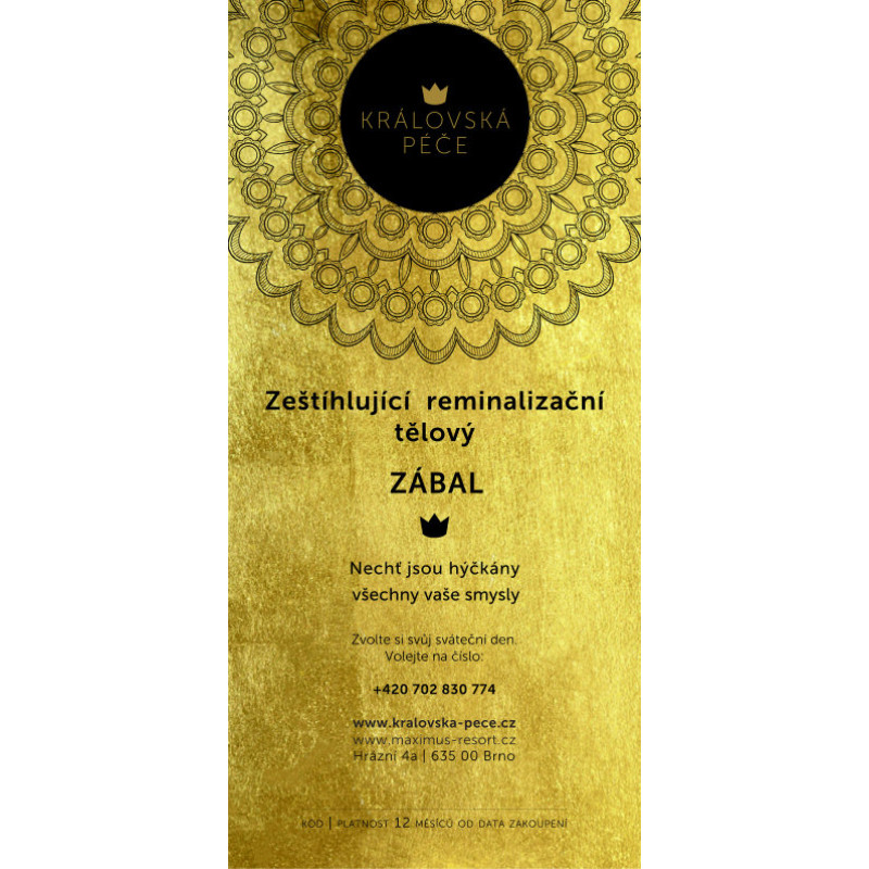 Dárkový poukaz - SALON - Zeštíhlující reminalizační tělový zábal nohy a břicho